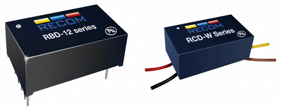 RECOM Power’s RBD-12 and RCD-W series DC/DC converters RECOM Power’s RBD-12 and RCD-W series